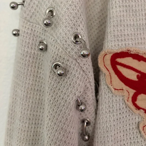 BOYS LIE O/S "STITCH ME UP" THERMAL BOYFRIEND LONGSLEEVE - Picture 4 of 6